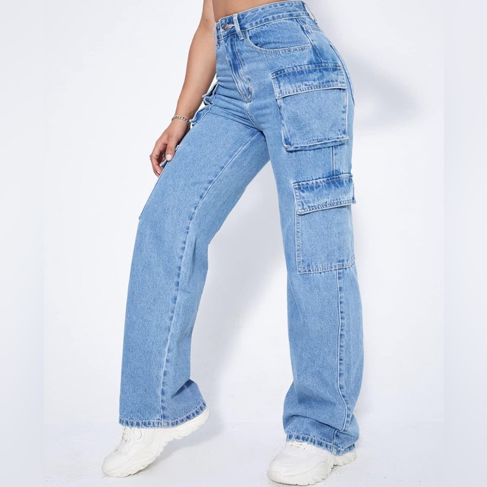 Denim Cargo Jeans